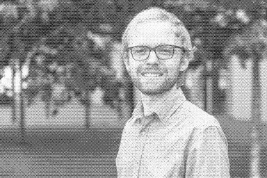Click to load the original image Photo of Johannes Herforth. Taken by Michel Brumat at the University of Luxembourg. (dithered)